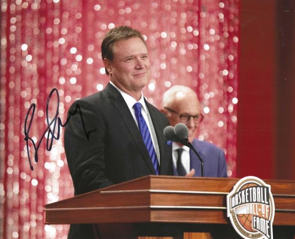 Autographed BILL SELF Kansas Jayhawks 8x10 Photo