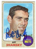 Autographed ART SHAMSKY New York Mets 1968 Topps Card