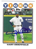 Autographed GARY SHEFFIELD Detroit Tigers 2008 Topps Card