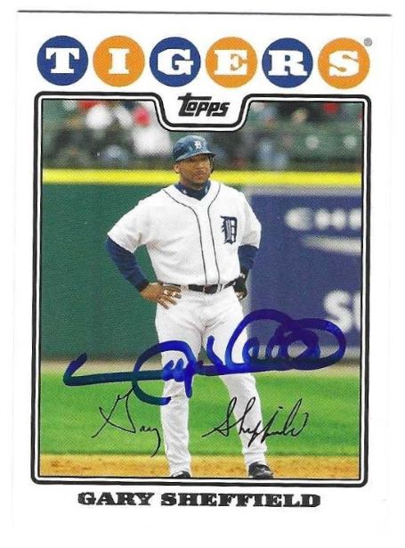 Autographed GARY SHEFFIELD Detroit Tigers 2008 Topps Card