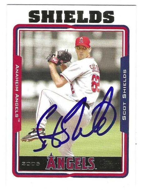 Autographed SCOT SHIELDS Anaheim Angels 2005 Topps Card