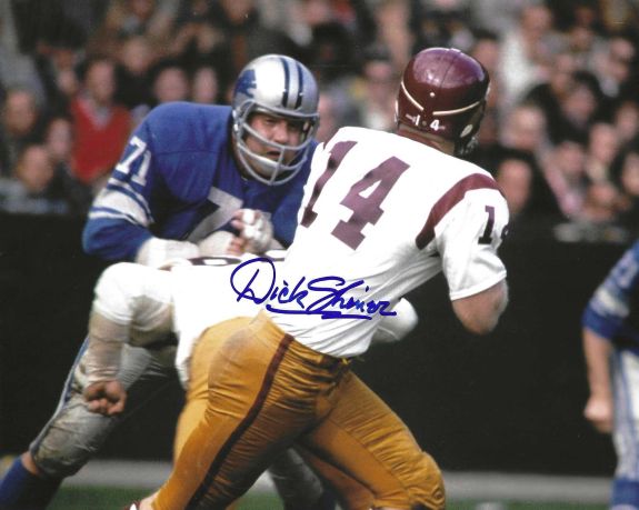 Autographed DICK SHINER 8X10 Washington Redskins Photo