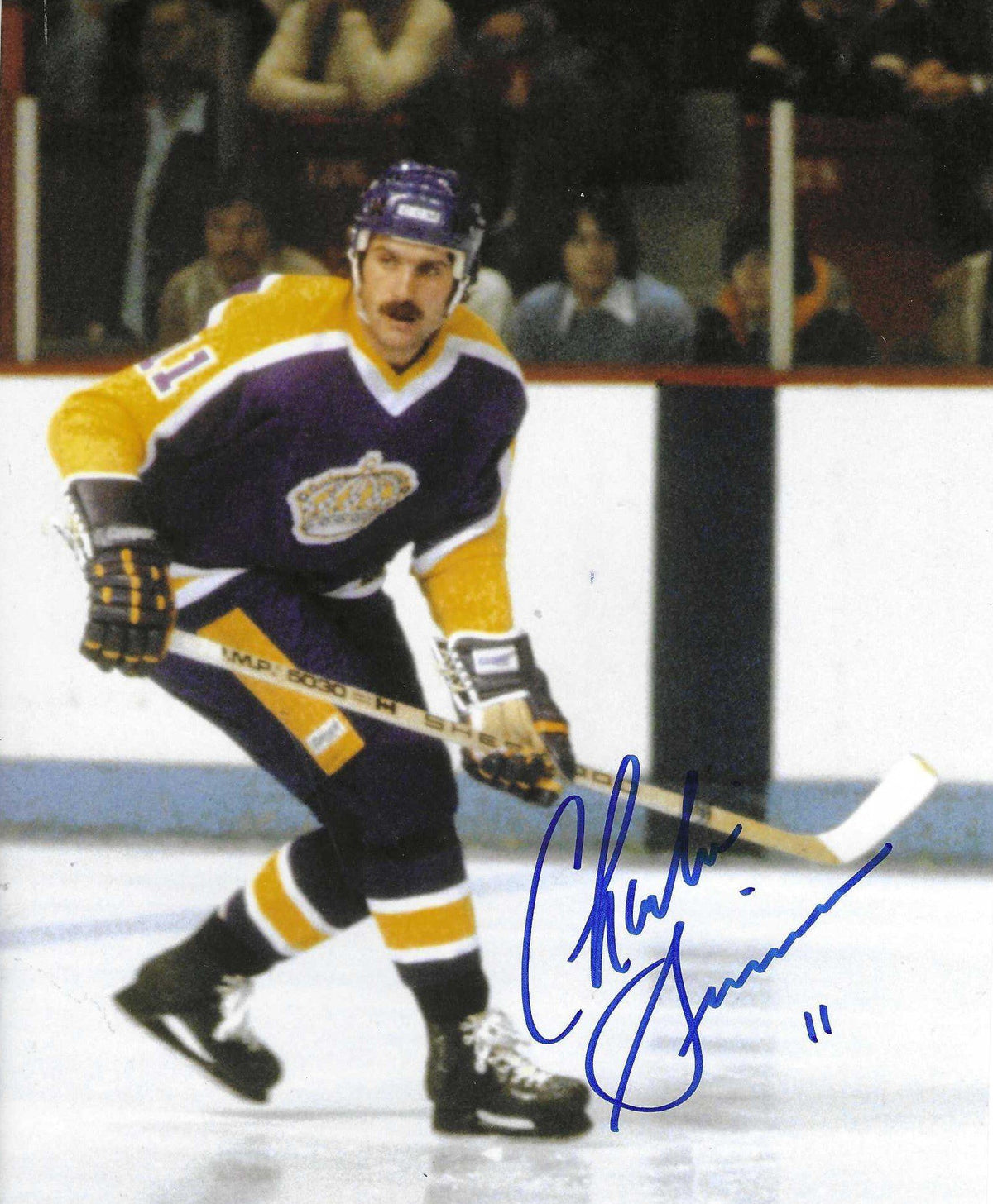 Autographed CHARLIE SIMMER 8X10 Los Angeles Kings Photo