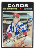 Autographed TED SIMMONS St. Louis Cardinals "HOF 2020" 1971 Topps Card