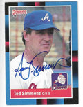 Signed TED SIMMONS Atlanta Braves Autographed 1988 Donruss Card #560
