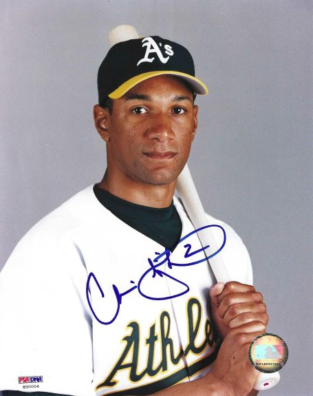 AUTOGRAPHED CHRIS SINGLETON Oakland A's 8X10 Photo PSA/DNA