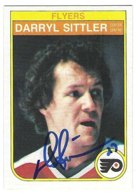 Autographed DARRYL SITTLER Philadelphia Flyers 1982-83 O-Pee-Chee Card