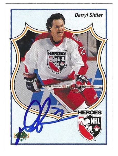 Autographed DARRYL SITTLER Heroes1990-91 Upper Deck Card