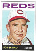 Autographed BOB SKINNER Cincinnati Reds 1964 Topps Card