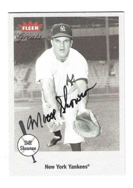 Autographed MOOSE SKOWRON New York Yankees 2002 Fleer Greats of the Game Card