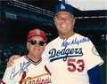 Autographed HOF DON DRYSDALE & ENOS SLAUGHTER LA DODGERS & ST. LOUIS CARDINALS  photo