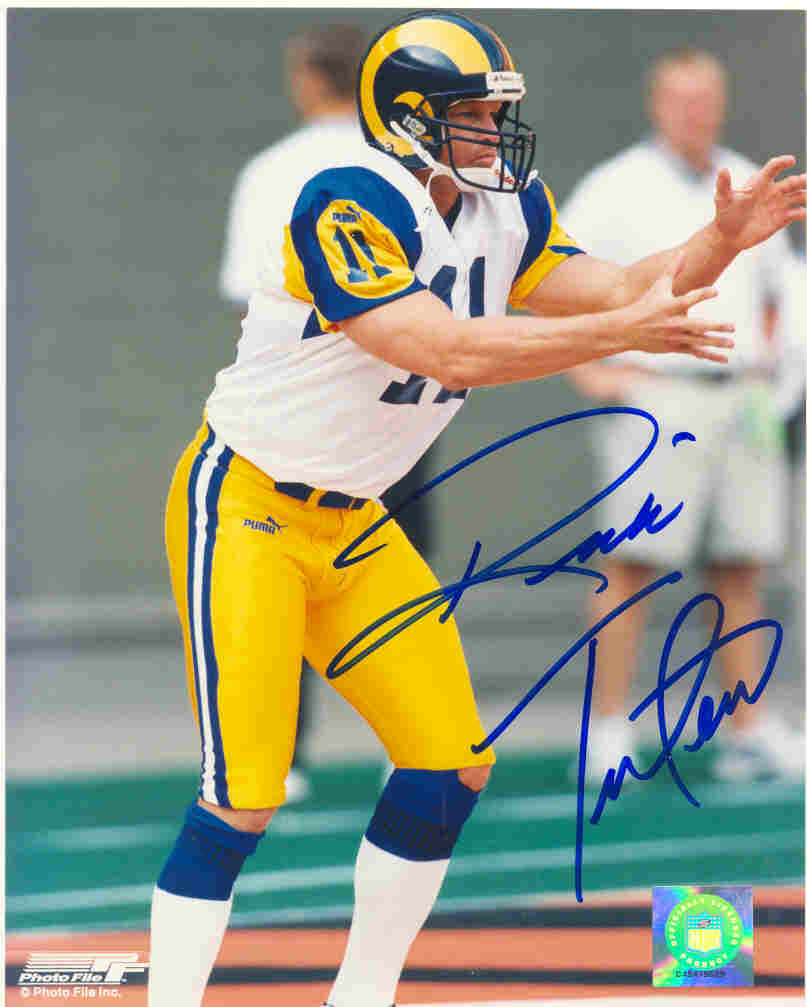 AUTOGRAPHED RICK TUTEN 8x10 St. Louis Rams Photo