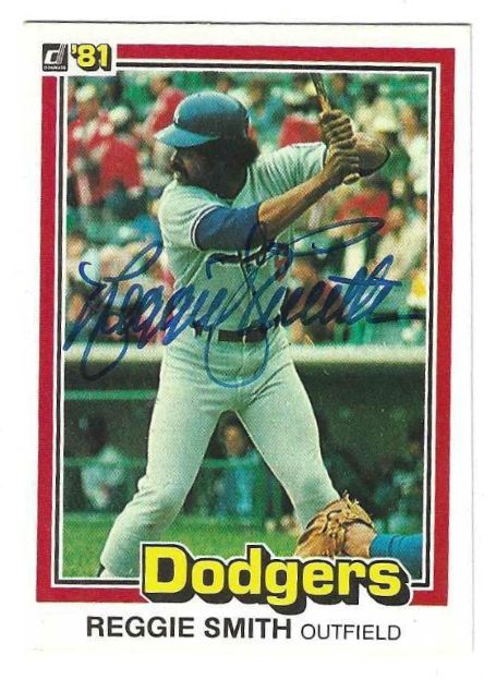 Autographed REGGIE SMITH Los Angeles Dodgers 1981 Donruss Card