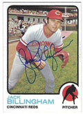 Autographed JACK BILLINGHAM Cincinnati Reds 1973 Topps Card
