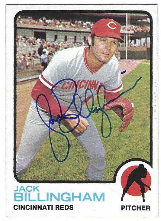 Autographed JACK BILLINGHAM Cincinnati Reds 1973 Topps Card