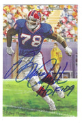 Autographed BRUCE SMITH "HOF 09" Buffalo Bills Goal Line Art Card