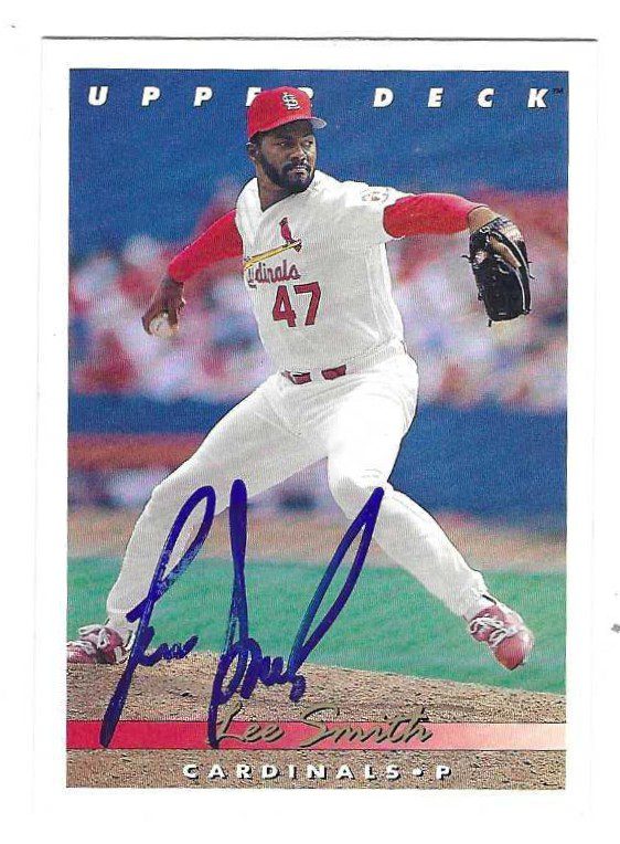 Autographed LEE SMITH St. Louis Cardinals 1993 Upper Deck Card