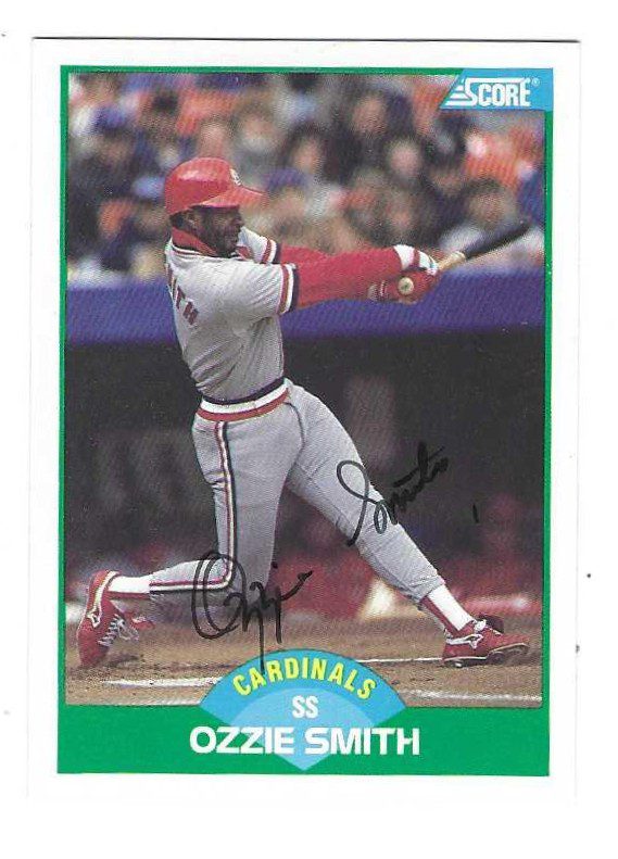 Autographed OZZIE SMITH St. Louis Cardinals 1989 Score Card