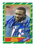 Autographed 1986 Bruce Smith "HOF 09" Buffalo Bills Topps Rookie Card #389