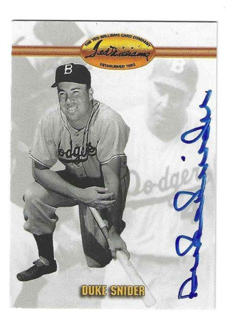 Autographed DUKE SNIDER Brooklyn Dodgers 1993 Ted Williams Card Company Card