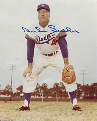 Autographed  DUKE SNIDER - Los Angeles Dodgers - Photo