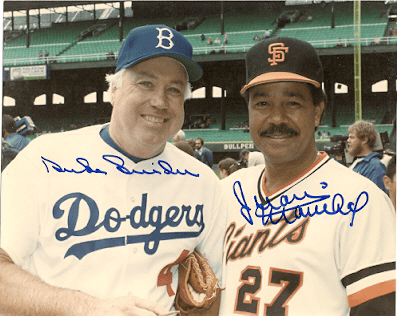 Autographed HOF DUKE SNIDER & JUAN MARICHAL LA DODGERS & SAN FRANCISCO GIANTS  photo