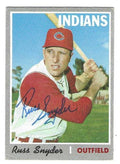 Autographed RUSS SNYDER Cleveland Indians 1970 Topps Card
