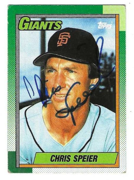 Autographed CHRIS SPEIER San Francisco Giants 1990 Topps Card