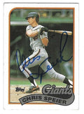 Autographed CHRIS SPEIER San Francisco Giants 1989 Topps Card