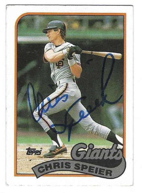 Autographed CHRIS SPEIER San Francisco Giants 1989 Topps Card