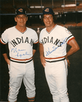 AUTOGRAPHED  photo WARREN SPAHN & KEN SANDERS Cleveland Indians
