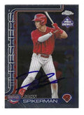 Autographed JOHN SPIKERMAN Clearwater Threshers 2025 Topps Chrome Pro Debut Card