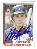 Autographed HARRY SPILMAN Houston Astros 1982 Topps Card