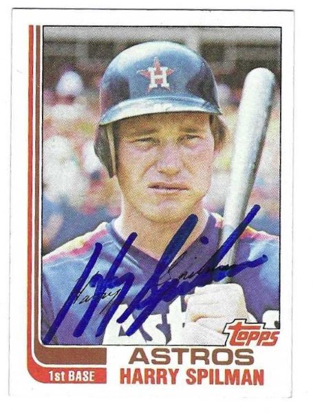 Autographed HARRY SPILMAN Houston Astros 1982 Topps Card