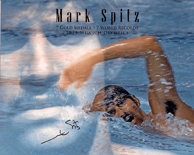 Autographed MARK SPITZ 8x10 Photo Gold Medal Winner