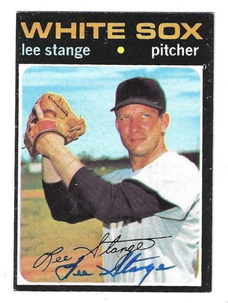 Autographed LEE STANGE Chicago White Sox 1971 Topps Card