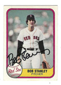 Autographed BOB STANLEY Boston Red Sox 1981 Fleer Card
