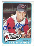 Autographed  LEE STANGE Cleveland Indians 1965 Topps Card