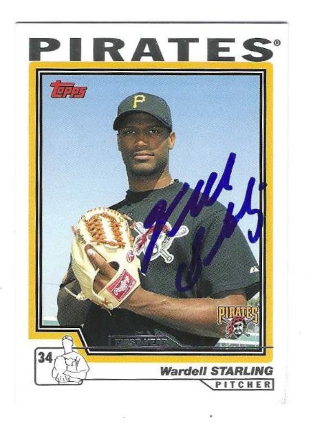 Autographed WARDELL STARLING Pittsburgh Pirates 2004 Topps Card
