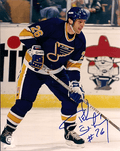 Autographed PETER STASTNY 8x10 St. Louis Blues Photo
