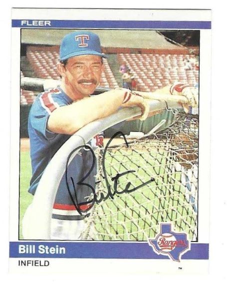 Autographed BILL STEIN Texas Rangers 1984 Fleer Card
