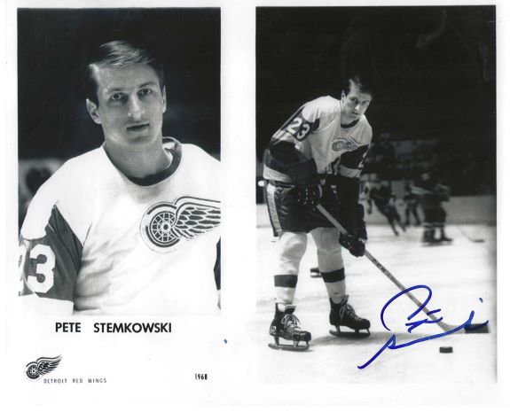 Autographed PETE STEMKOWSKI 8X10 Detroit Red Wings Photo