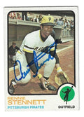 Autographed RENNIE STENNETT Pittsburgh Pirates 1973 Topps Card
