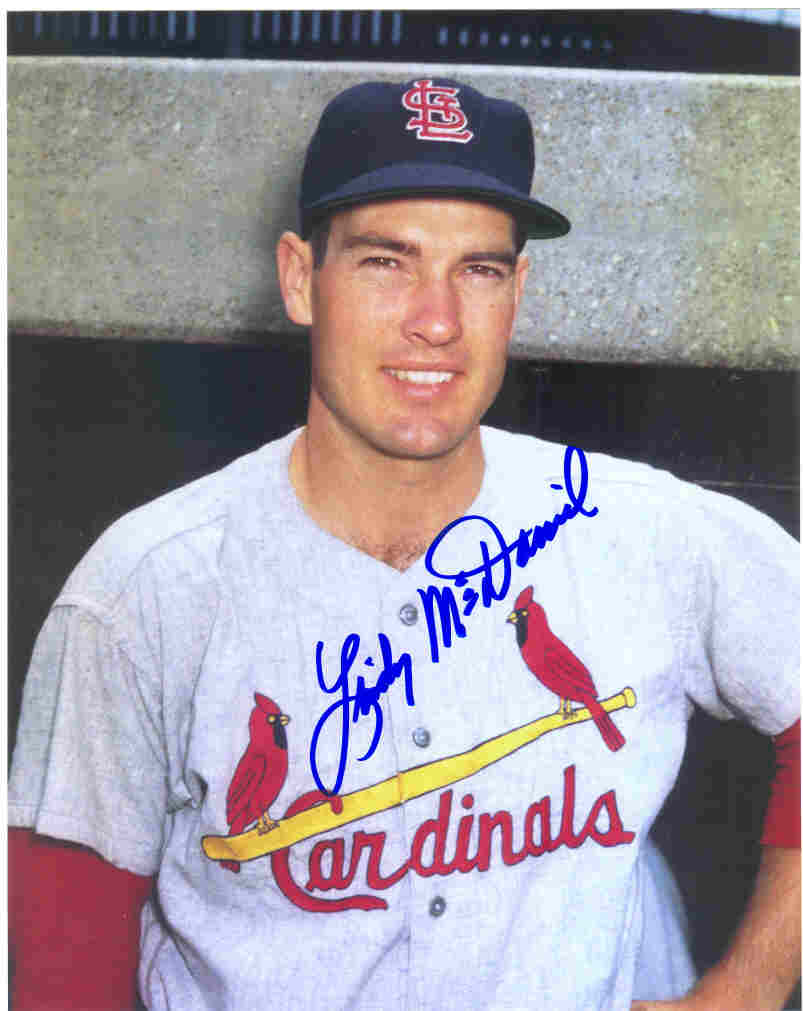 AUTOGRAPHED SIGNED photo LINDY McDANIEL Cardinals