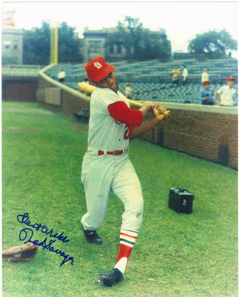 AUTOGRAPHED TED SAVAGE 8x10 St. Louis Cardinals Photo
