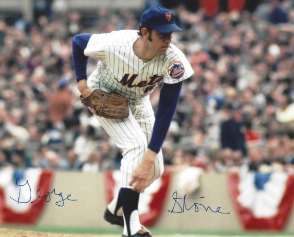 Autographed GEORGE STONE 8X10 New York Mets photo