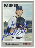 Autographed MATT STRAHM San Diego Padres 2019 Topps Heritage Card
