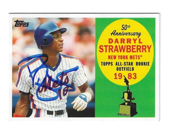 Autographed 2008 Topps DARRYL STRAWBERRY New York Mets card #AR1
