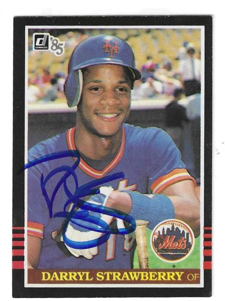 Autographed 1985 Donruss DARRYL STRAWBERRY New York Mets card #312