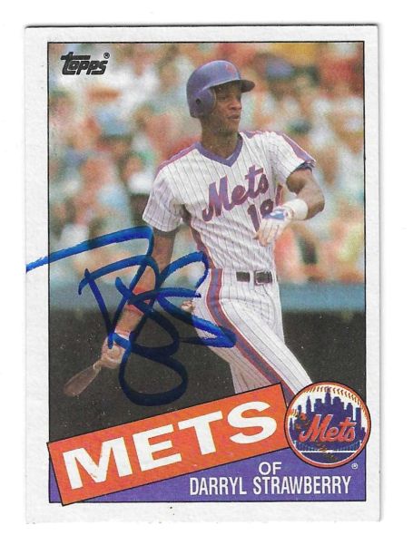 Autographed 1985 Topps DARRYL STRAWBERRY New York Mets card #570